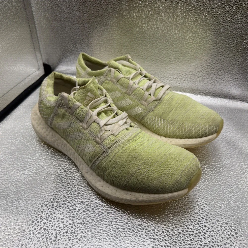 Size 11 Adidas Pureboost Go Running Shoes Mens Lime Green Excellent D97423